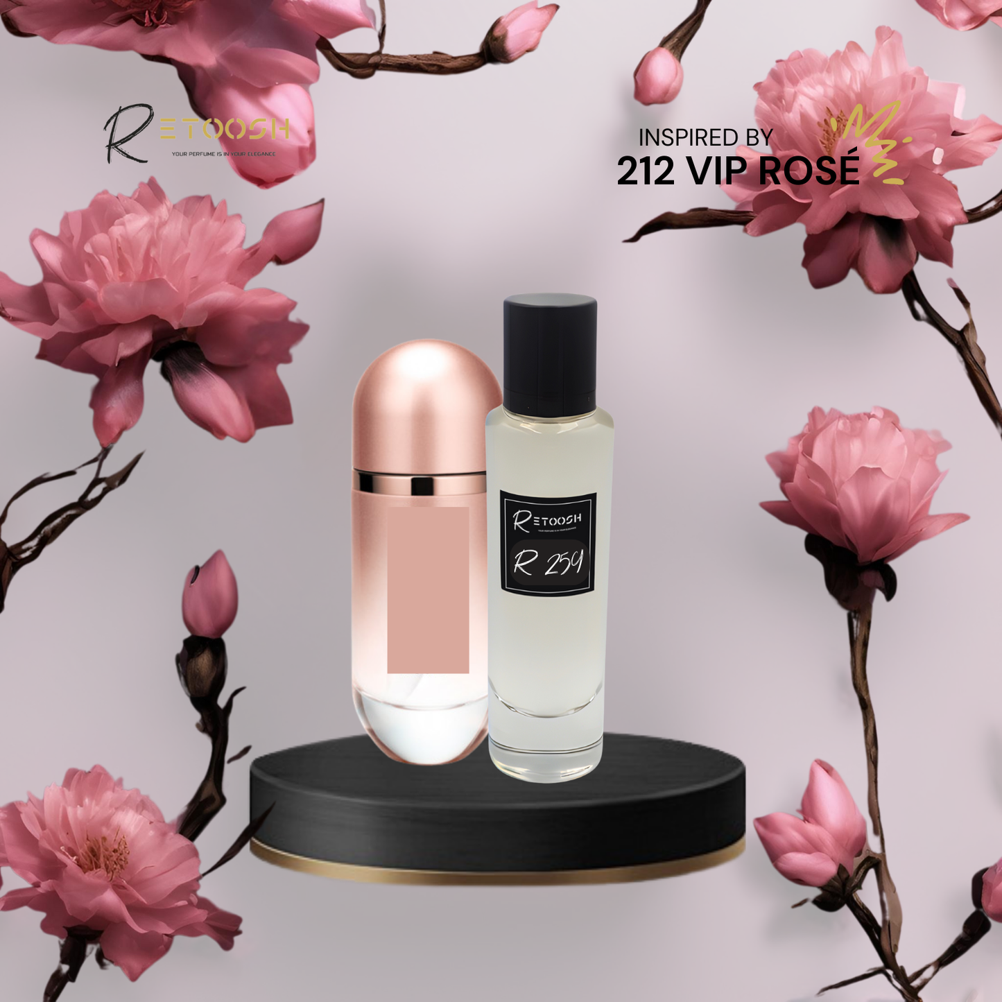 R259 - Rosé Spark Fragrance – A Lush Symphony of Peach Blossom & Champagne Rosé for Women | 50mL - Retoosh Perfumes