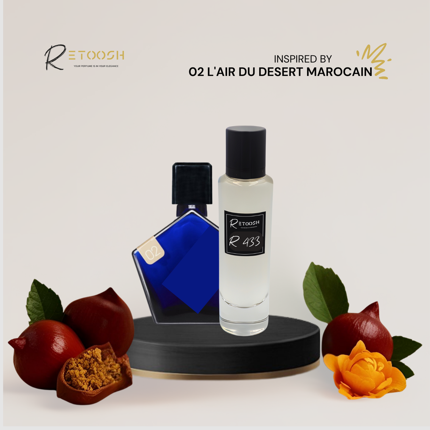 R433 | Spiced Amber Fragrance – A Magnetic Symphony of Oriental Boldness for Women and Men | 50mL - Retoosh Perfumes