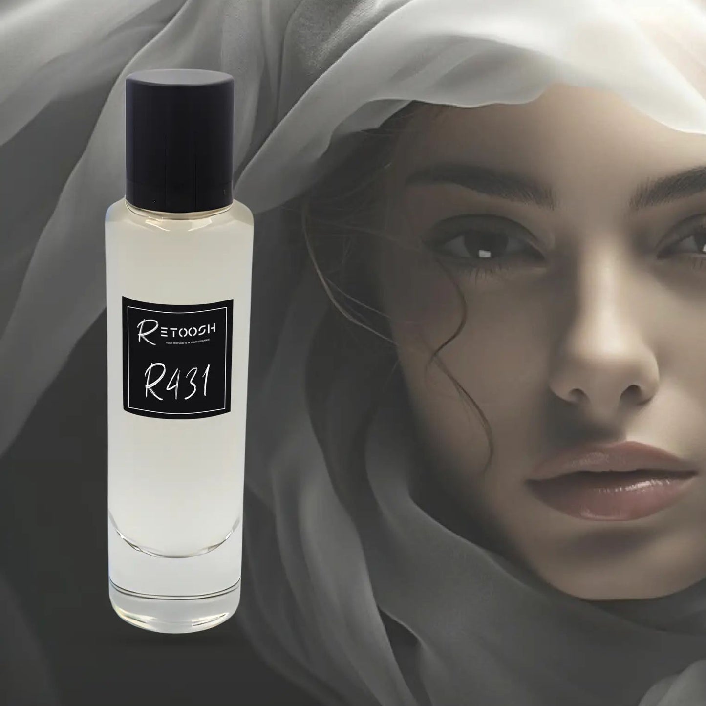 استمتع بدفء وعمق R431، عطر مصمم للثقة والأناقة والتحدي للجنسين